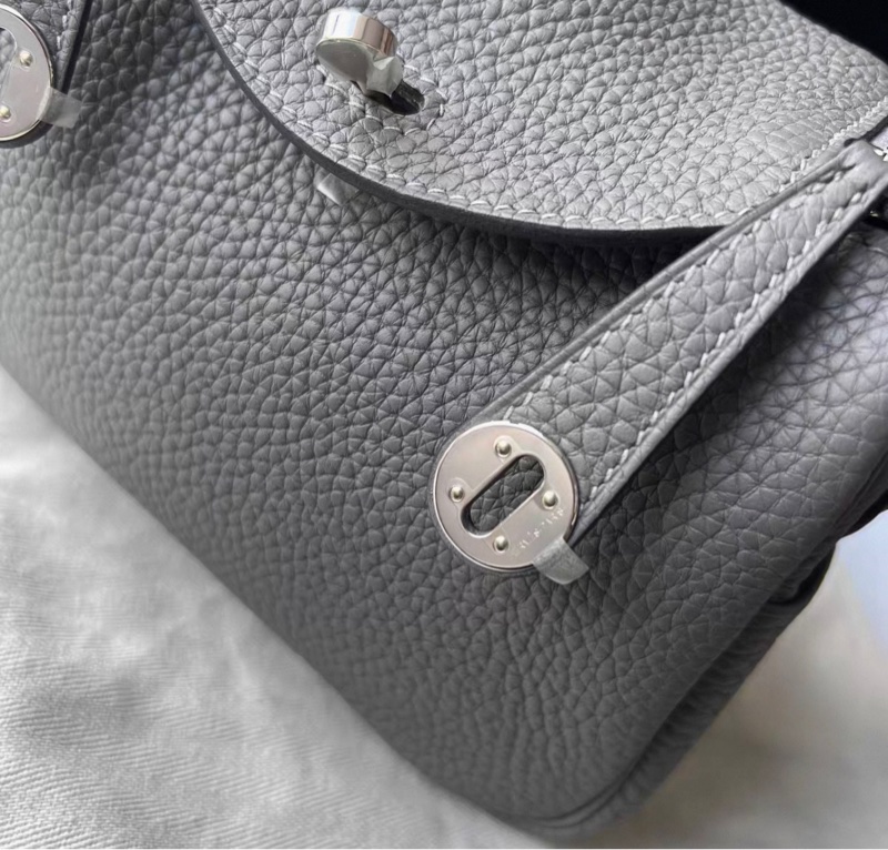 HERMES/愛馬仕 mini Lindy 積雨雲灰 U刻-18