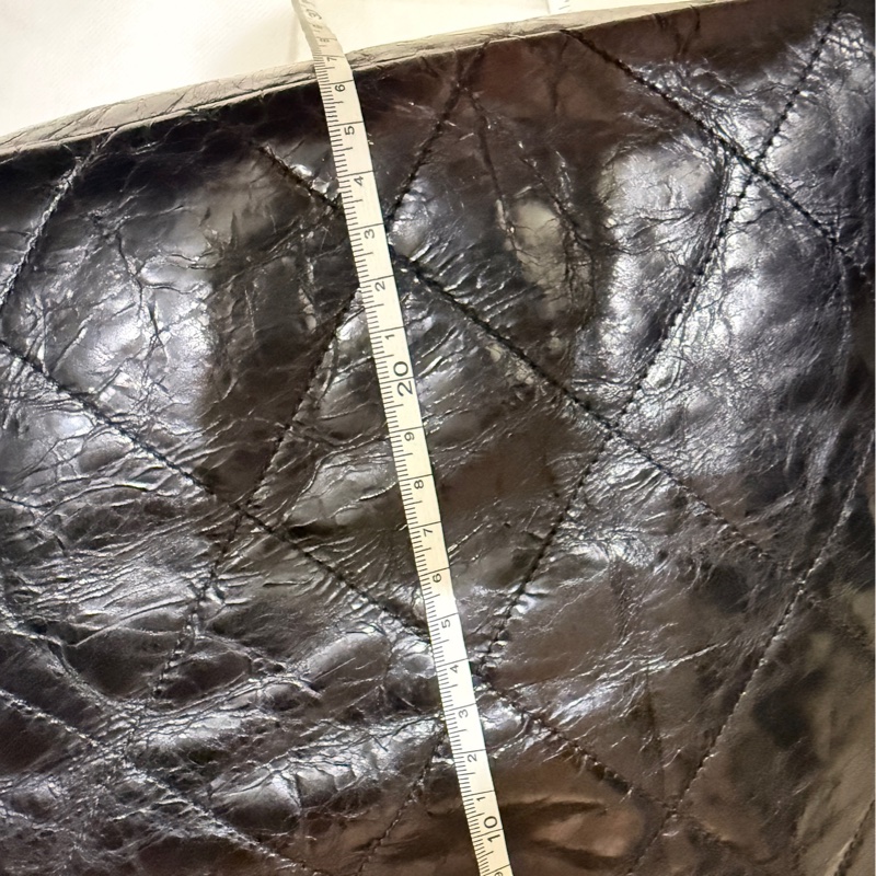 實用款CHANEL 香奈兒 蠟光牛皮 黑色 肩背 手提 托特包-5