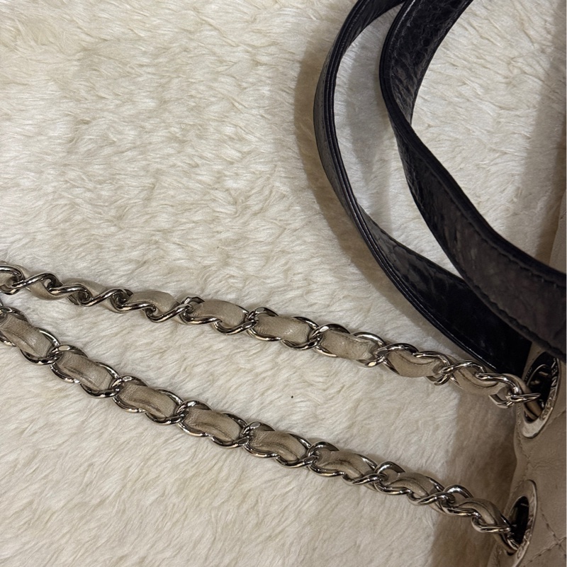 實用款CHANEL 香奈兒 蠟光牛皮 黑色 肩背 手提 托特包-17