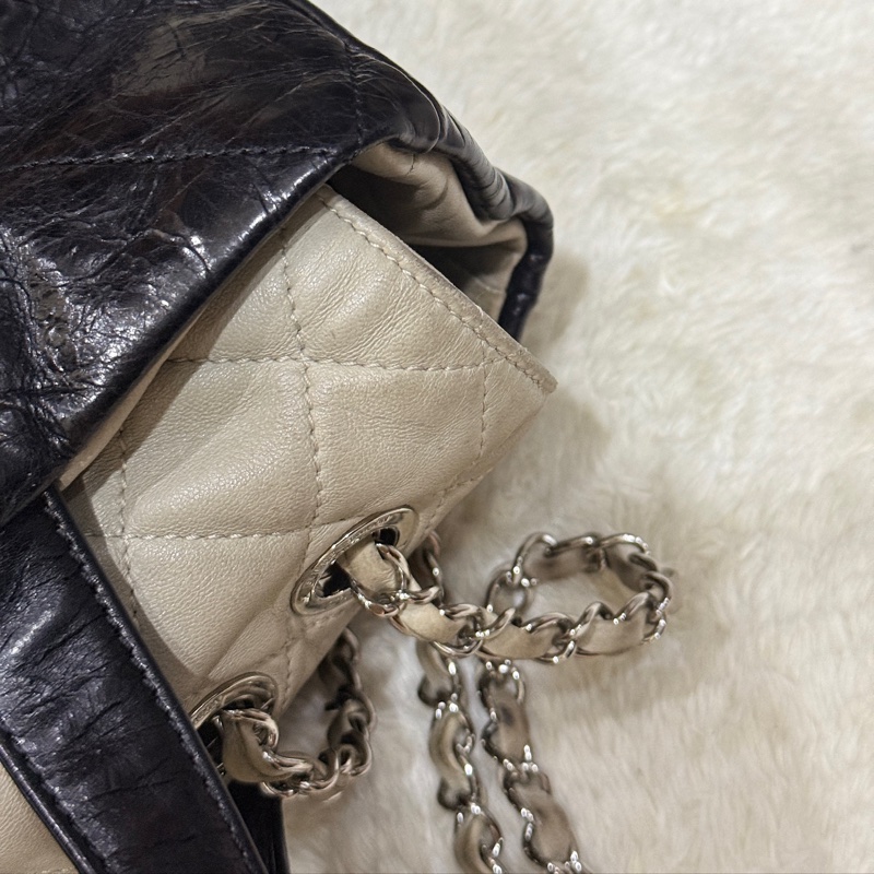 實用款CHANEL 香奈兒 蠟光牛皮 黑色 肩背 手提 托特包-21