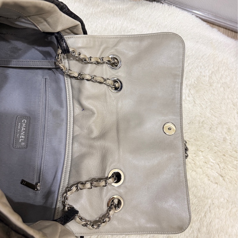 實用款CHANEL 香奈兒 蠟光牛皮 黑色 肩背 手提 托特包-43