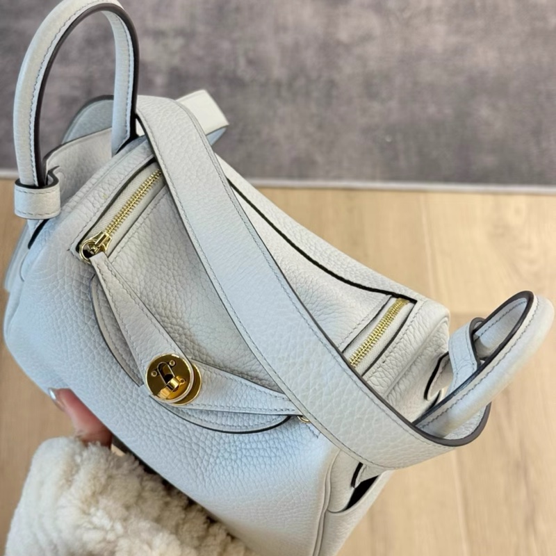 愛馬仕 Hermes minilindy聖杯藍 u刻 98新-0