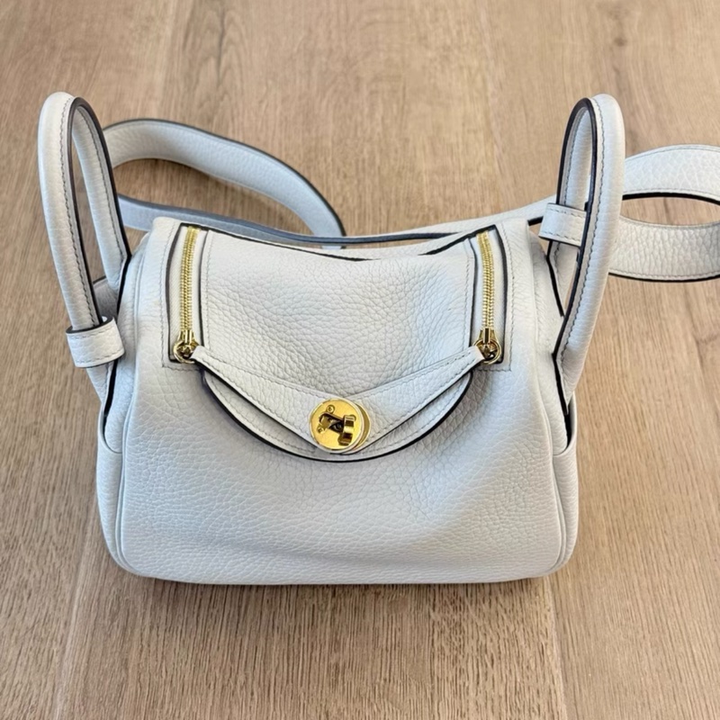 愛馬仕 Hermes minilindy聖杯藍 u刻 98新-1