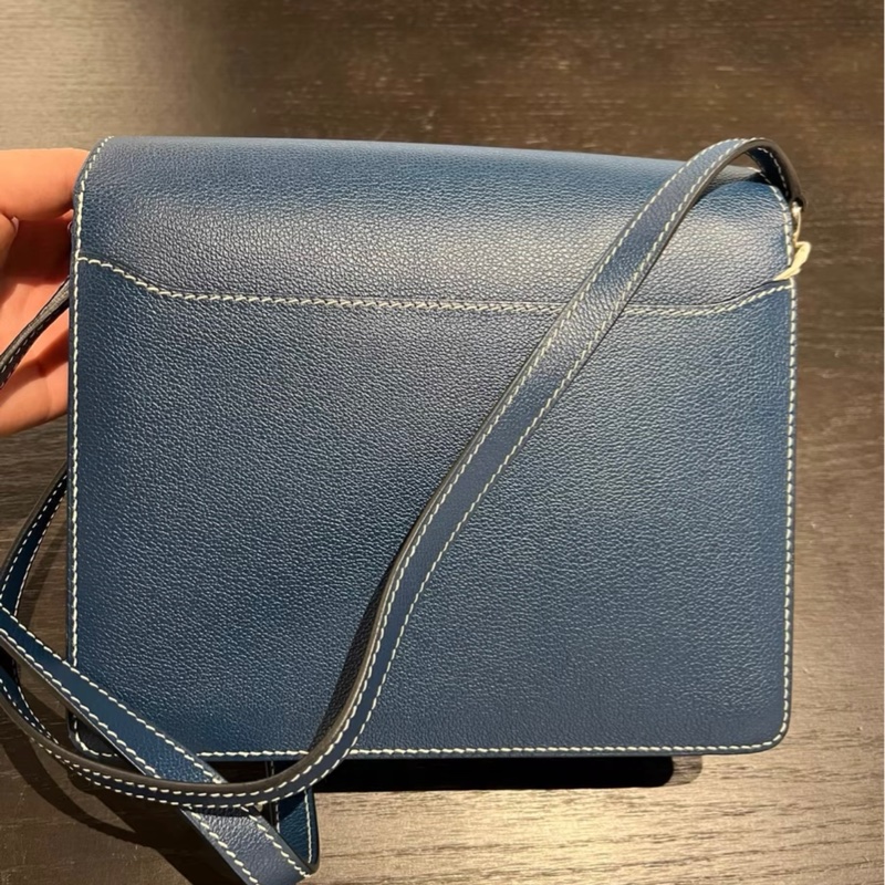 Hermes Roulis 23 藍色 豬鼻子 銀扣  很新 皮紋清晰邊邊角角也都很新-1