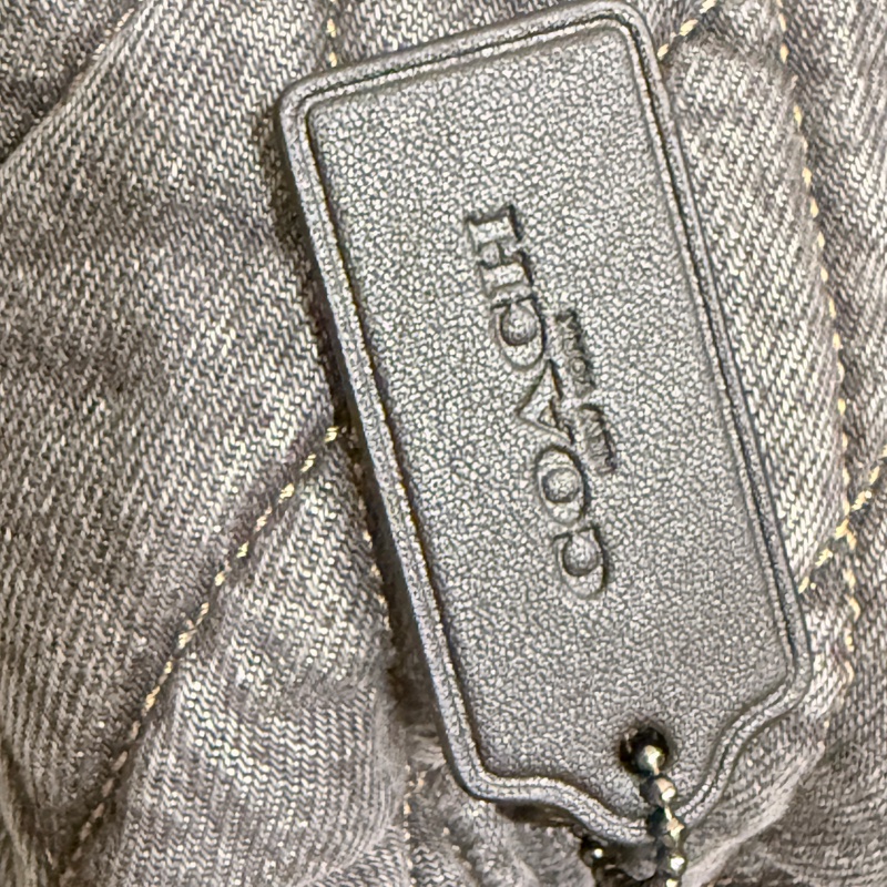 專櫃兩萬多還缺貨COACH 黑牛仔 黑釦 三用包 三背法TABBY 絎縫後背包 斜揹 肩背 後-13