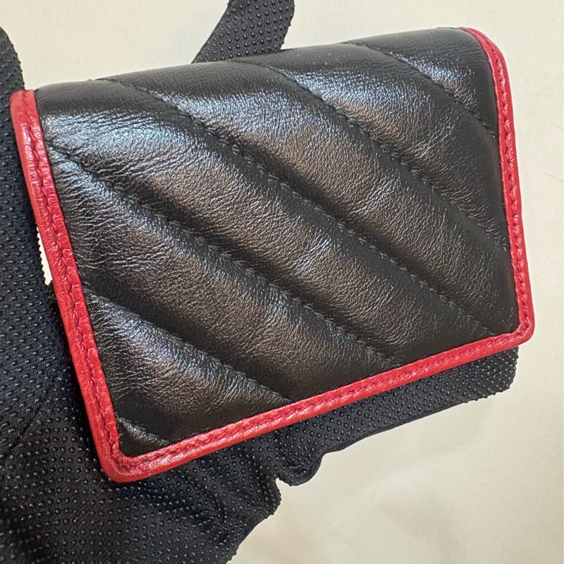 GUCCI 古馳 Marmont系列 皮革 拼色短夾-1