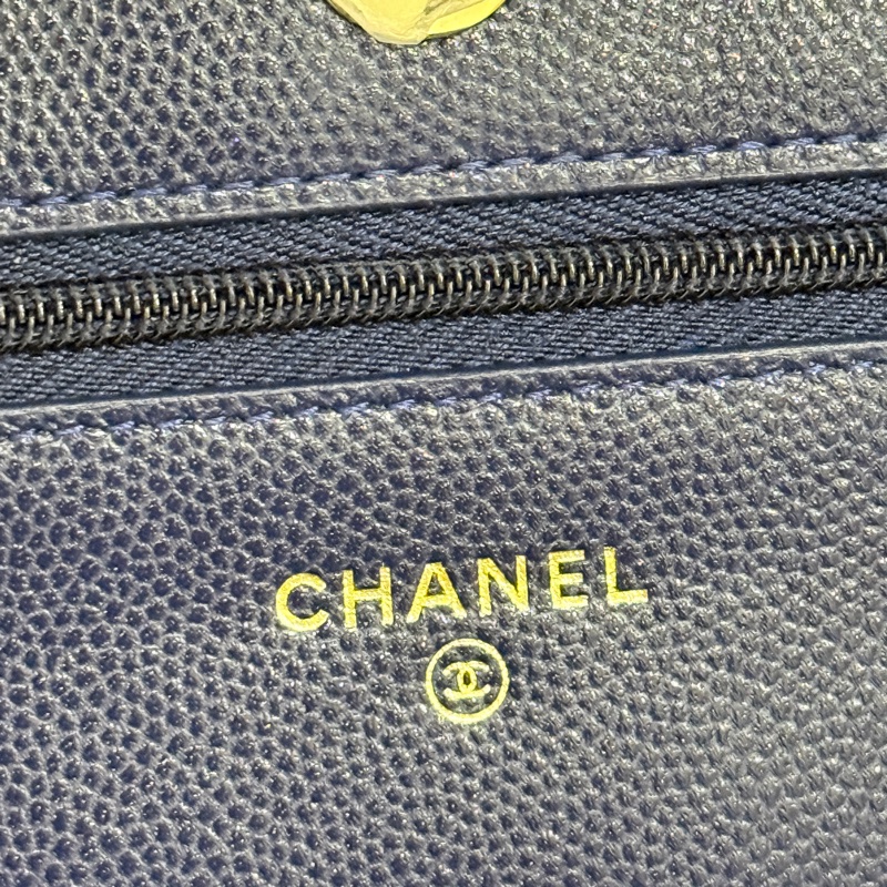 有點捨不得賣的香奈兒CHANEL W O C深藍牛皮 荔枝皮 荔紋 香奈兒 翻蓋斜背包-39