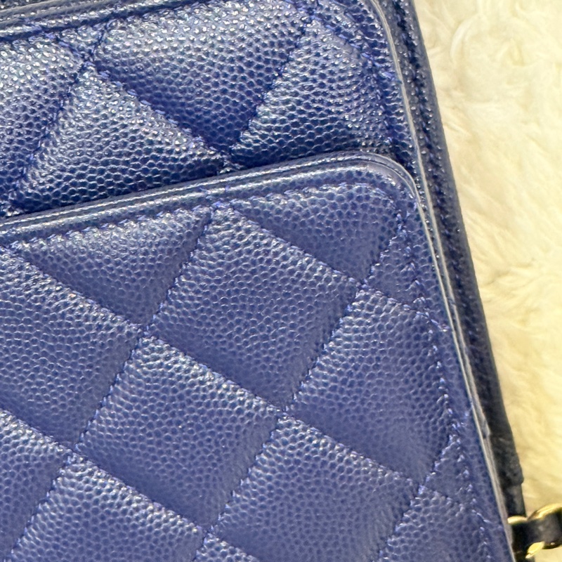 有點捨不得賣的香奈兒CHANEL W O C深藍牛皮 荔枝皮 荔紋 香奈兒 翻蓋斜背包-41