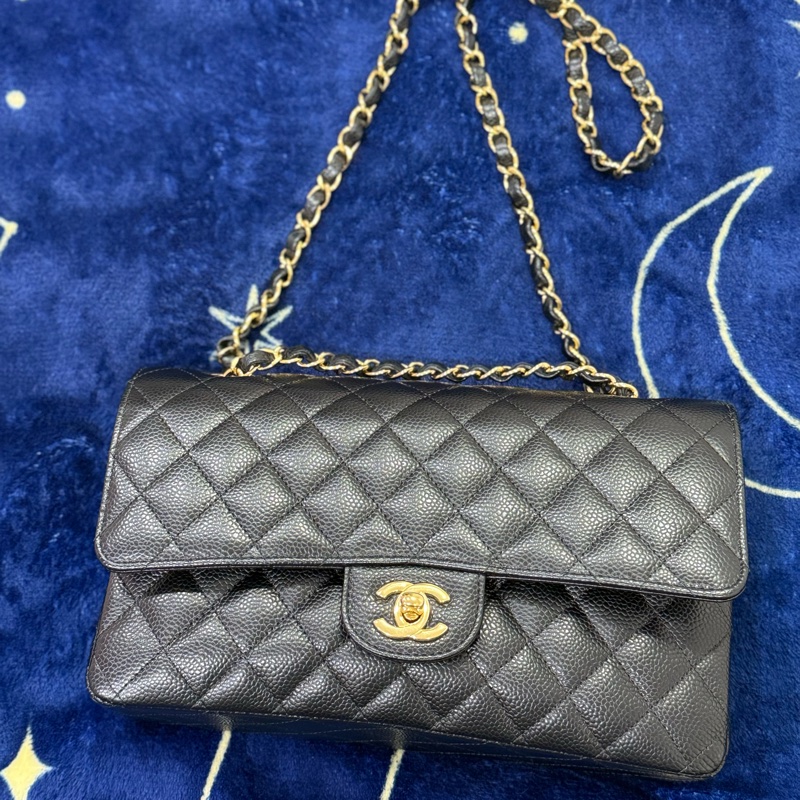 香奈兒CF25傳承包全配晶片款2024年12月購證 荔枝牛皮口蓋包-0