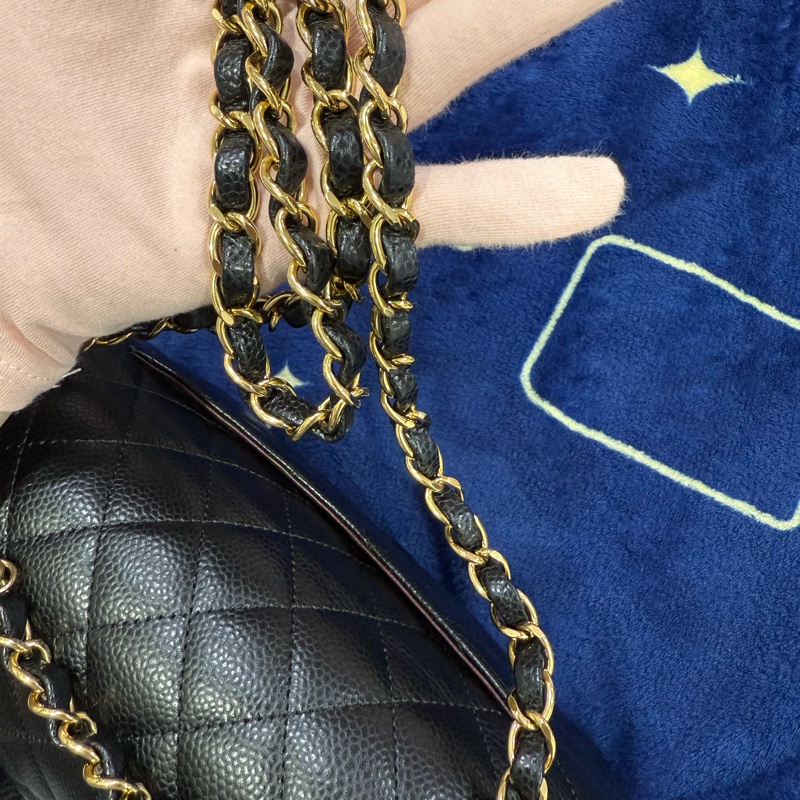 香奈兒CF25傳承包全配晶片款2024年12月購證 荔枝牛皮口蓋包-10