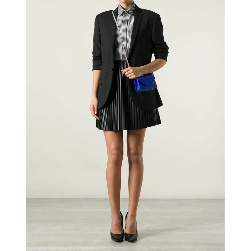 SAINT LAURENT 藍色迷你斜背包-5