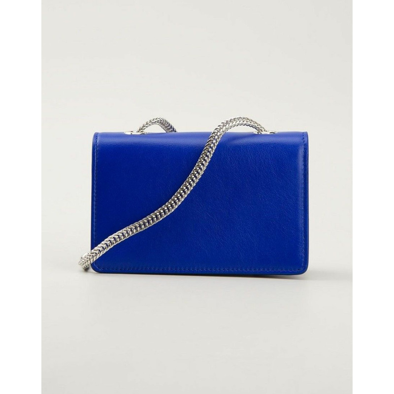 SAINT LAURENT 藍色迷你斜背包-7