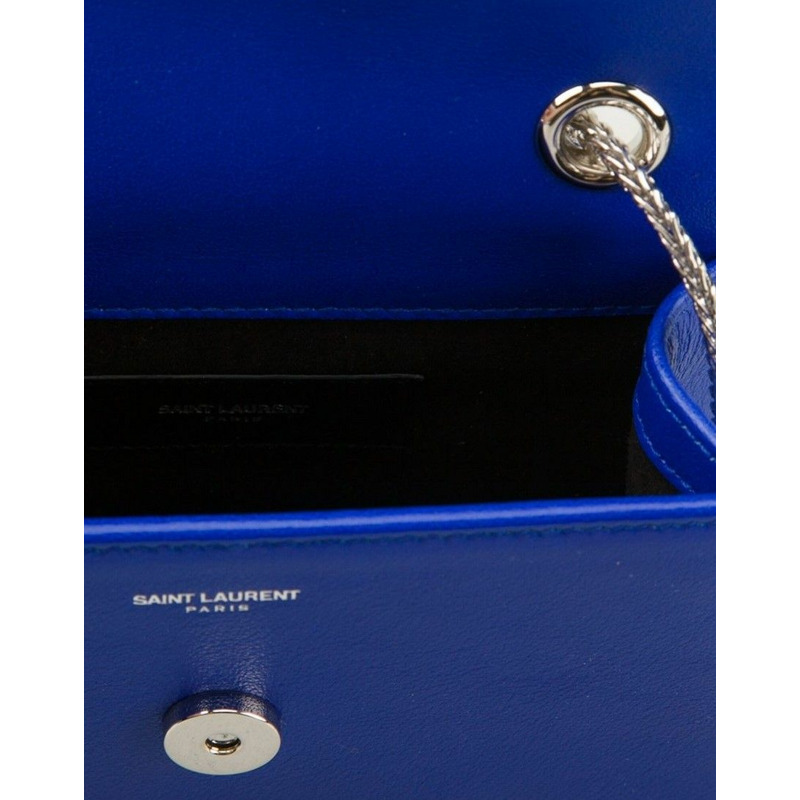SAINT LAURENT 藍色迷你斜背包-10