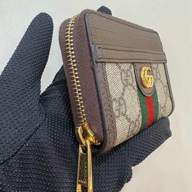Gucci 復古老花拉鍊零錢包/卡包-1