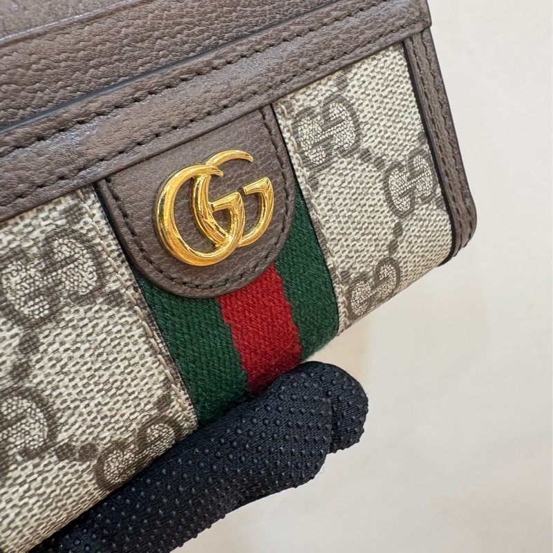 Gucci 復古老花拉鍊零錢包/卡包-4