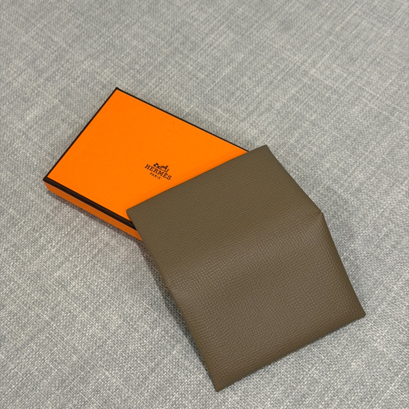 Hermes Calvi 卡夾 Epsom大象灰 高質感 經典款 全新品-2