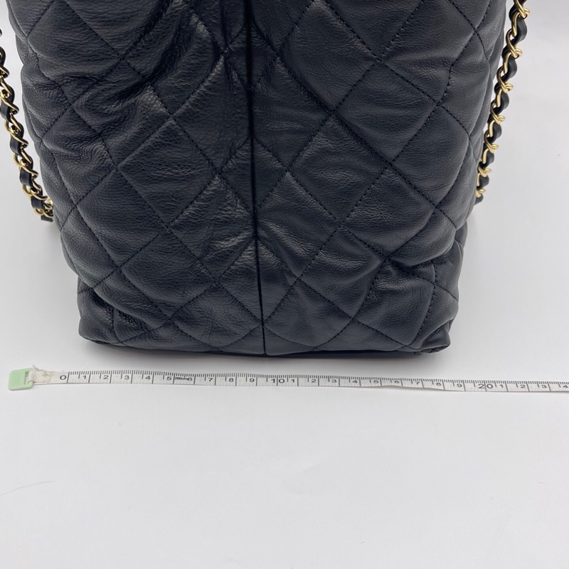 Chanel 香奈兒 購物袋鏈條tote包  黑金牛皮耐用 尺寸21*30.5*20,正常使用痕跡-11