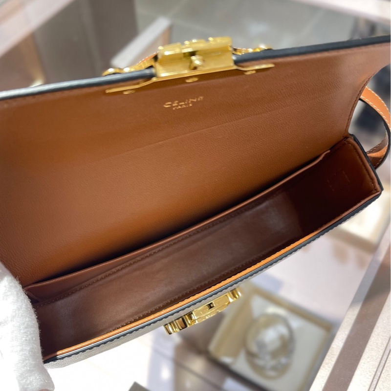 CELINE Claude Triomphe 棕色帆布單肩包-6