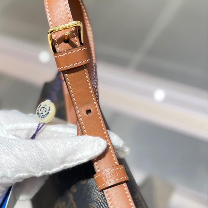 CELINE Claude Triomphe 棕色帆布單肩包-7