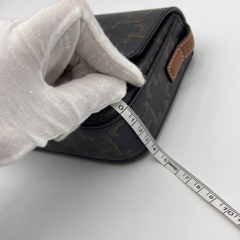 CELINE Claude Triomphe 棕色帆布單肩包-14