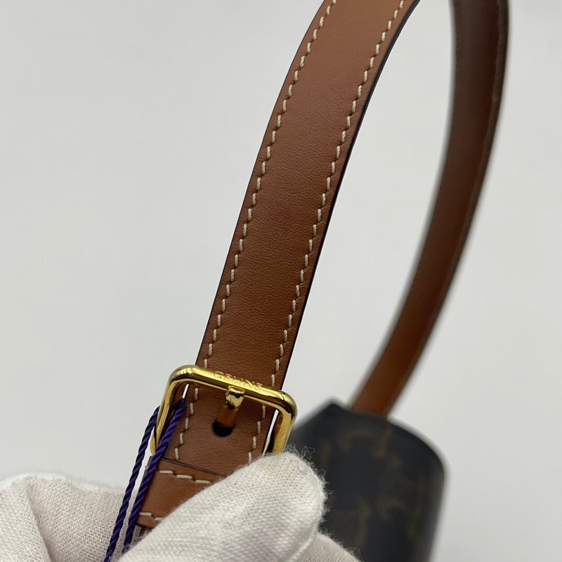 CELINE Claude Triomphe 棕色帆布單肩包-21