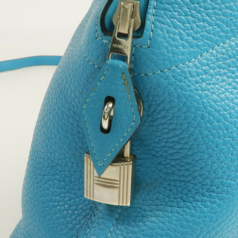HERMES Clemence皮革Bolide 31銀扣手挽袋-12