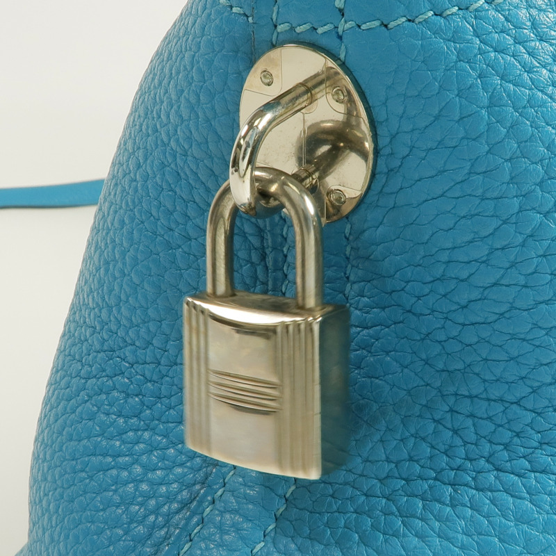 HERMES Clemence皮革Bolide 31銀扣手挽袋-13