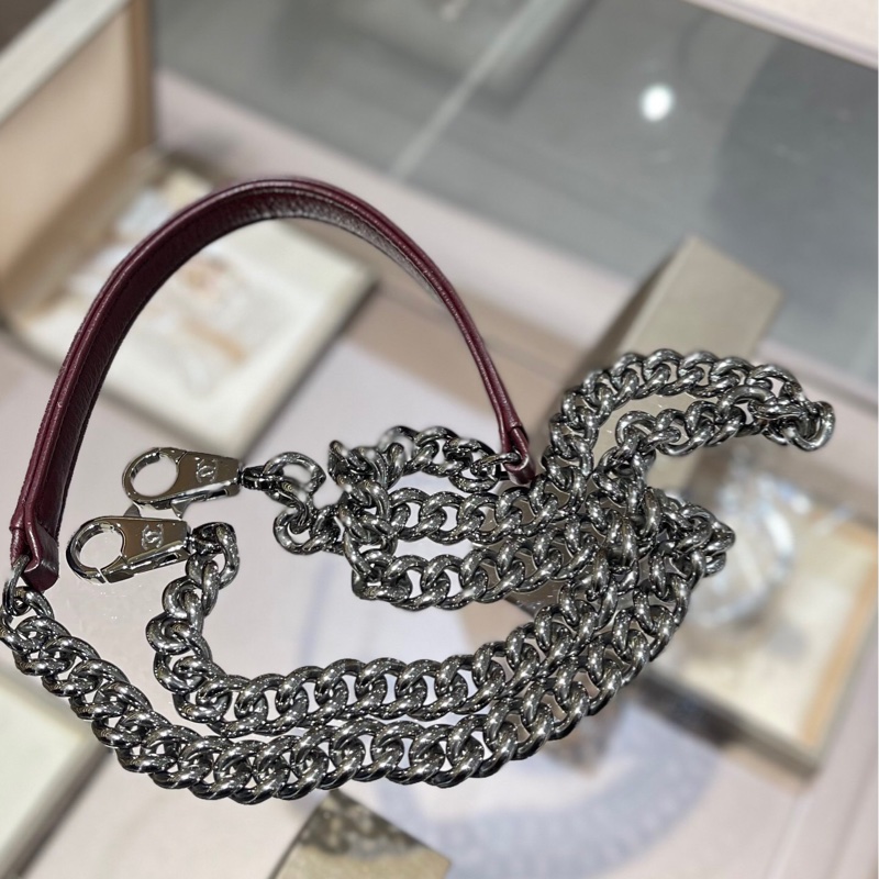 香奈兒 CC 水桶包 兩用單肩包 小牛皮 深紅色-7