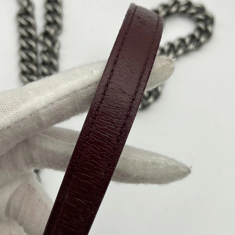 香奈兒 CC 水桶包 兩用單肩包 小牛皮 深紅色-22