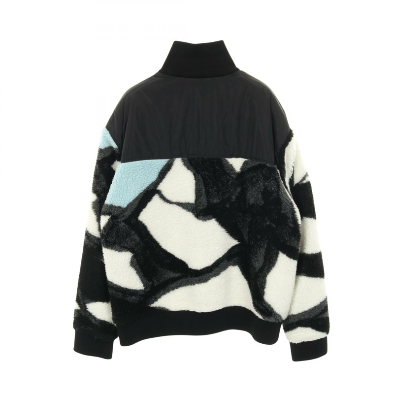 路易威登 LV 標誌抓絨外套 Blouson #L 聚酯腈綸 白色 黑色-1