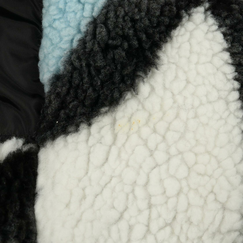 路易威登 LV 標誌抓絨外套 Blouson #L 聚酯腈綸 白色 黑色-7