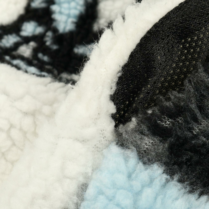 路易威登 LV 標誌抓絨外套 Blouson #L 聚酯腈綸 白色 黑色-10