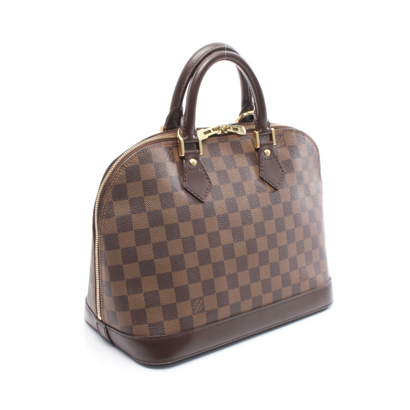 路易威登 Alma 手提包 N51131 Damier Ebene 帆布皮革棕色二手女士-1