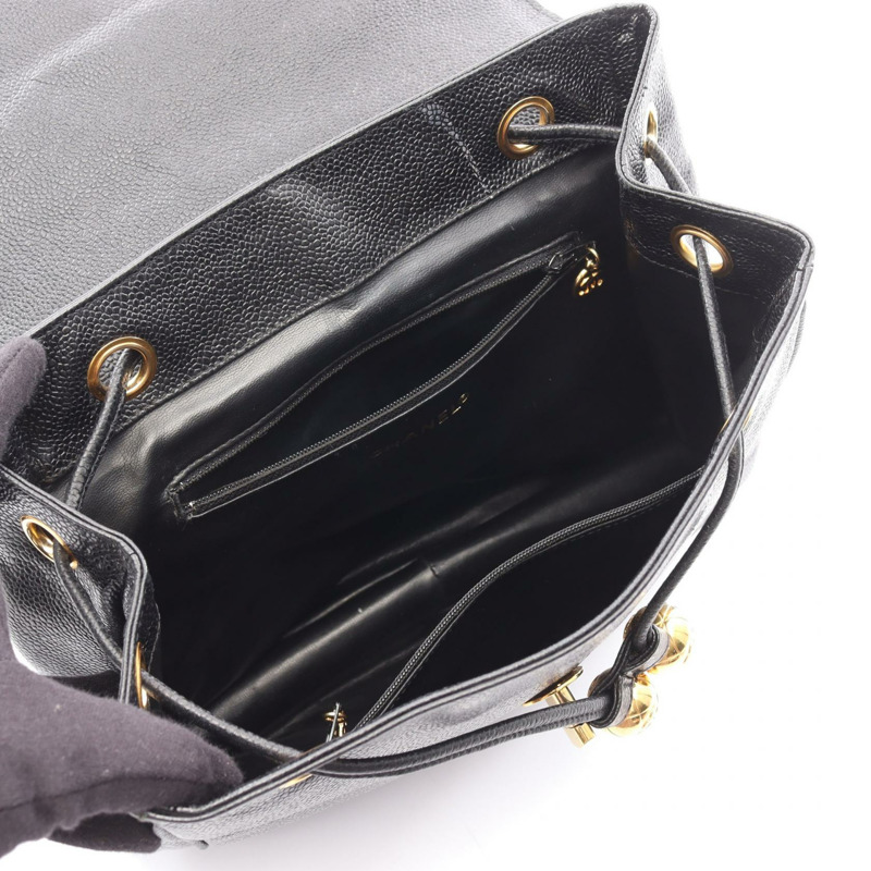 香奈兒 COCO Mark 雙肩包，黑色，二手，女款，金色五金-2