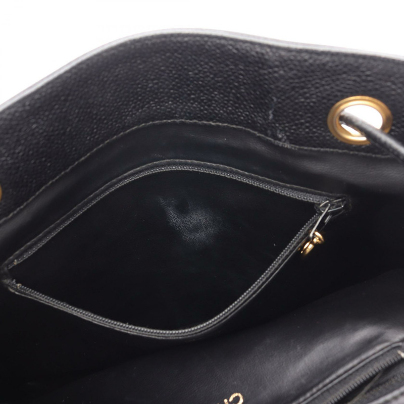 香奈兒 COCO Mark 雙肩包，黑色，二手，女款，金色五金-5