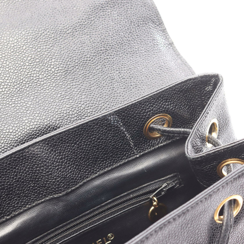 香奈兒 COCO Mark 雙肩包，黑色，二手，女款，金色五金-7