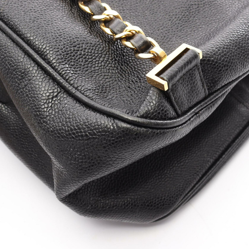 香奈兒 COCO Mark 雙肩包，黑色，二手，女款，金色五金-11