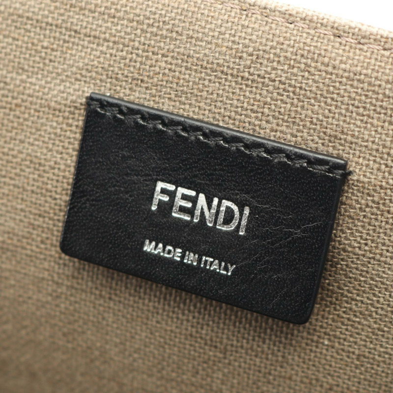 FENDI FF logo 手提肩斜背包 7VA558 帆布 米色 二手 女士-3
