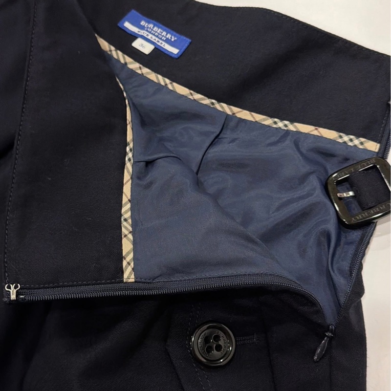 BURBERRY 藍標 高腰腰帶口袋毛料褲裙-7