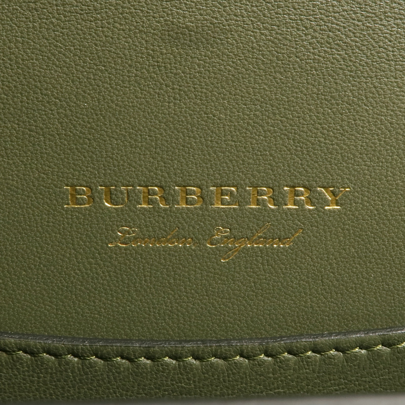 BURBERRY 牛皮皮革Square Satchel金扣肩背袋-5