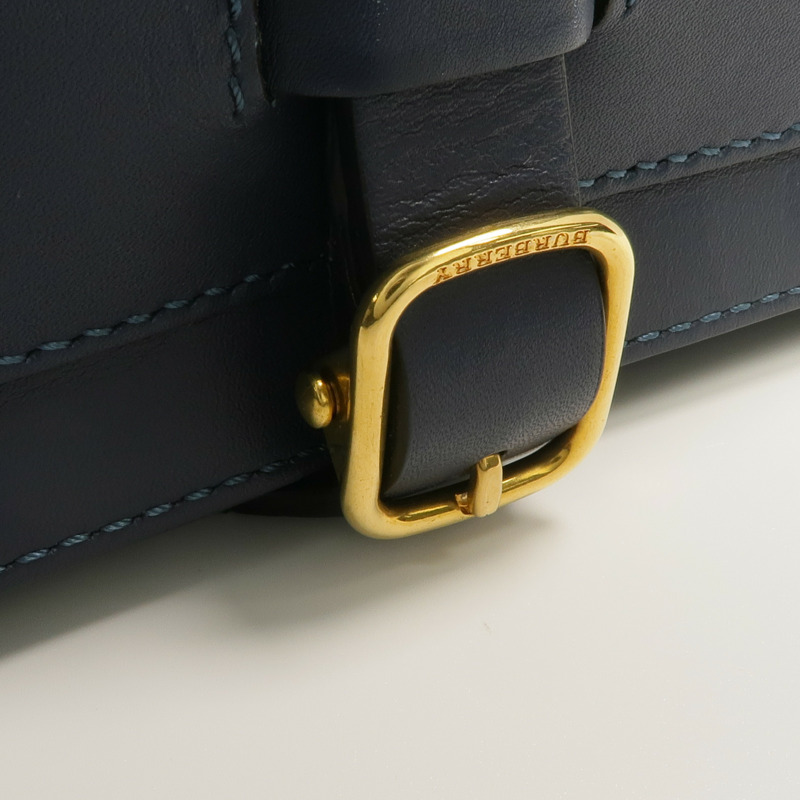 BURBERRY 牛皮皮革Square Satchel金扣肩背袋-14