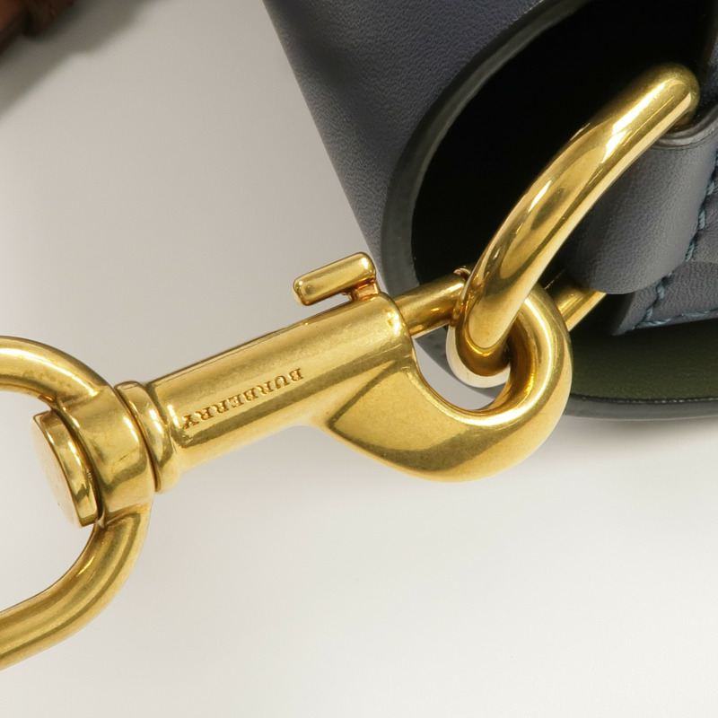 BURBERRY 牛皮皮革Square Satchel金扣肩背袋-15
