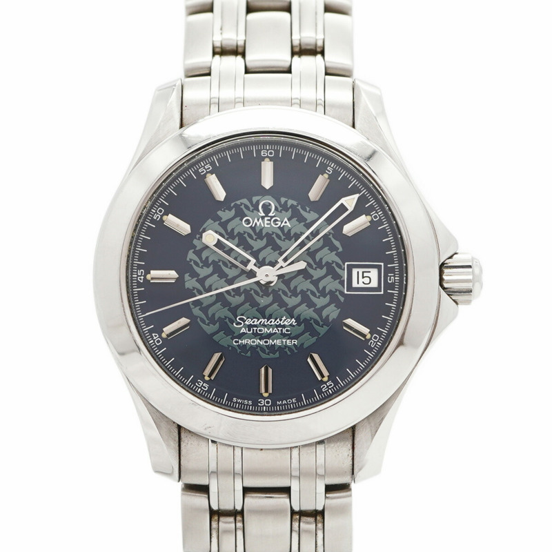 歐米茄海馬系列2500.80藍色錶盤男士腕錶-0