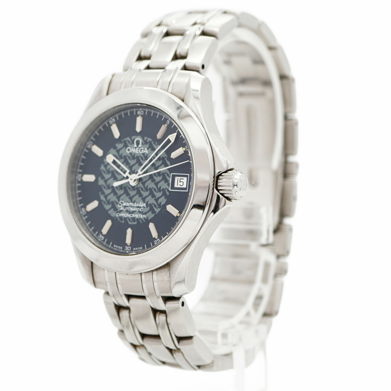 歐米茄海馬系列2500.80藍色錶盤男士腕錶-2