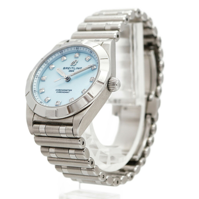 百年靈 Chronomat 28 A72310 女士藍色錶盤腕錶-1