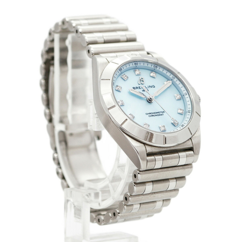 百年靈 Chronomat 28 A72310 女士藍色錶盤腕錶-2