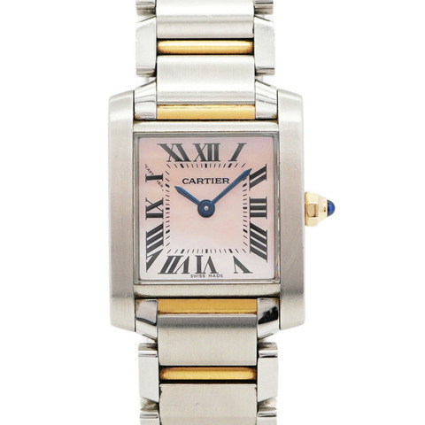 卡地亞 Tank Française SM W51027Q4 粉紅錶盤女錶