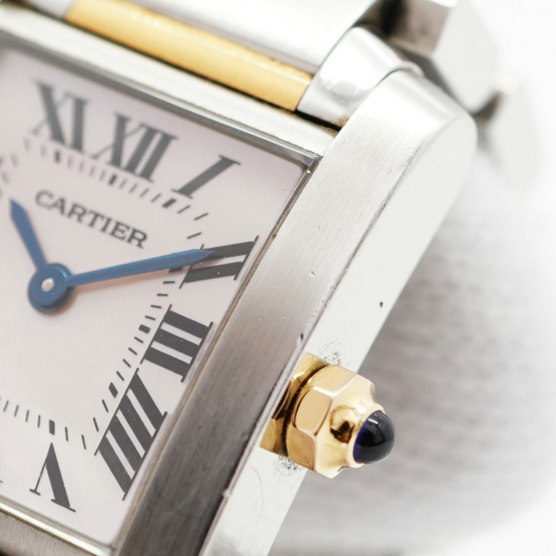 卡地亞 Tank Française SM W51027Q4 粉紅錶盤女錶-6