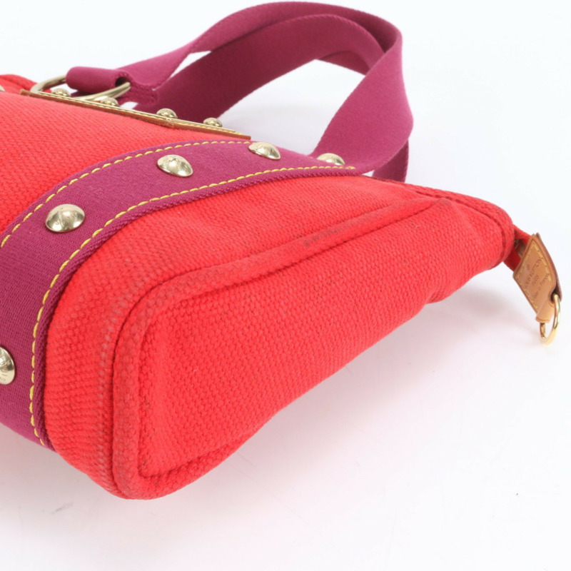 路易威登 Antigua Cabas PM Rouge M40037 女士皮革帆布手提包-3