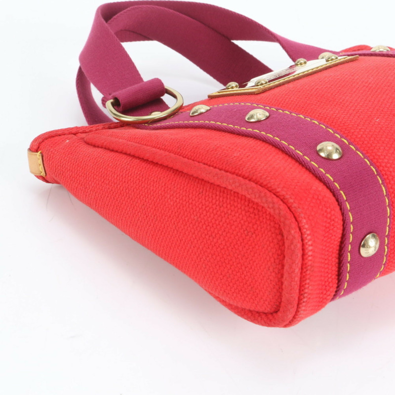 路易威登 Antigua Cabas PM Rouge M40037 女士皮革帆布手提包-5